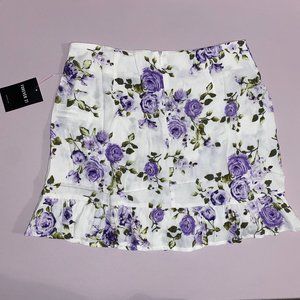 Floral Mock Wrap Skirt